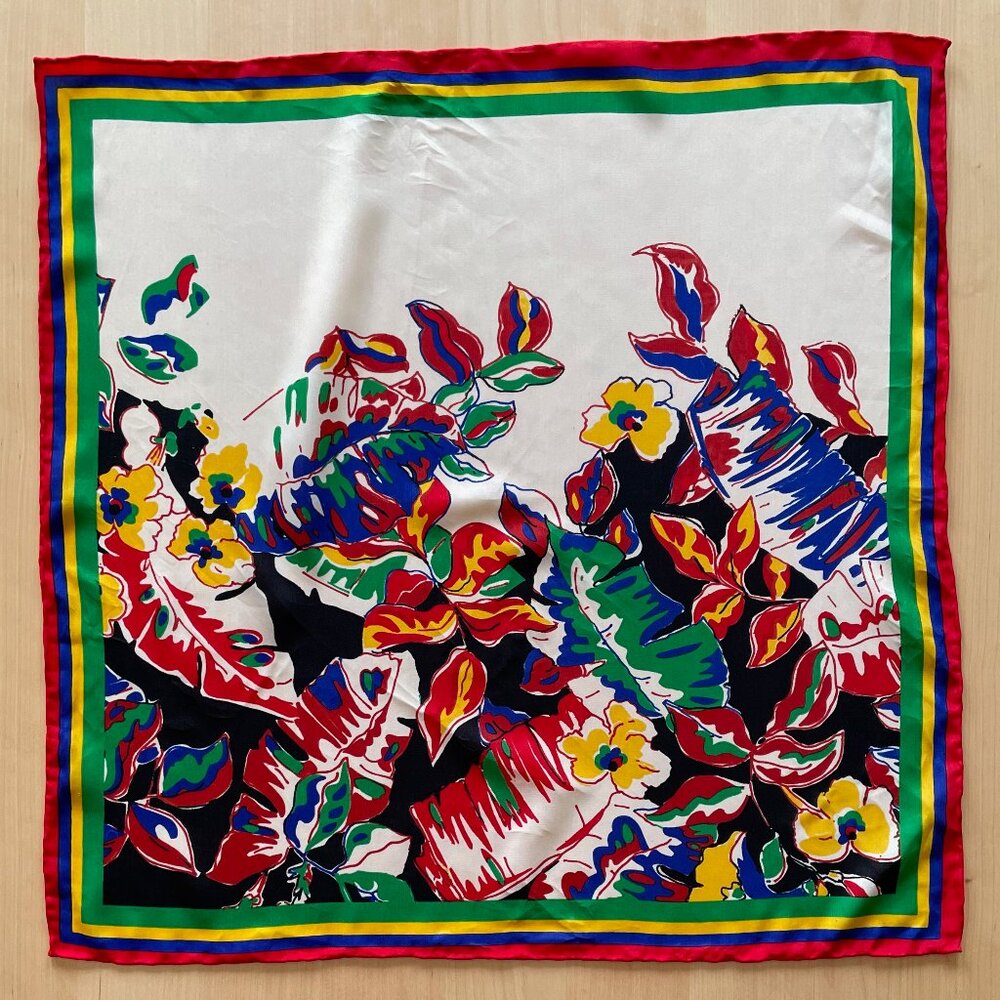 Vintage Floral Square Scarf